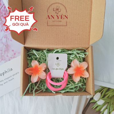 Set Quà Tặng Cột Tóc Quốc Tế Thiếu Nhi 1/6 No.3, Set Quà Kẹp Hoa Sứ Mini Và Cột Tóc Tặng Bé