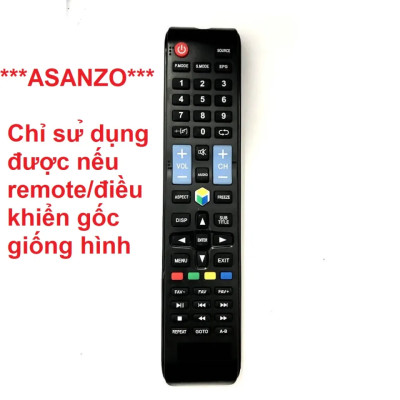 Remote Điều Khiển Tivi Tương Thích Asanzo Smart (Mẫu Dài, 3D, Tương Thích Mẫu Mới)