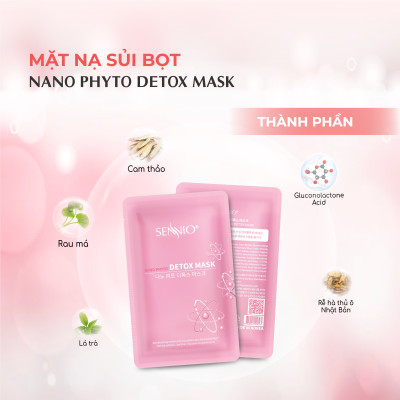 Mặt nạ sủi bọt thải độc Sennio Nano Phyto Detox Mask dưỡng ẩm trắng da gói 5ml SNO 808-1