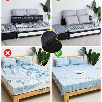 COMBO 5 Miếng Dán Velcro Cố Định Ga Giường Dán Chống Trượt Thảm Sàn Khăn Trải Bàn Lót Ghế