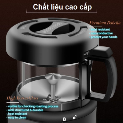 Máy rang hạt cà phê công nghệ gia nhiệt không khí chuyên nghiệp Thương hiệu Cafemasy Mỹ cao cấp Mã CCR-305D - Hàng Nhập Khẩu, Bảo Hành 12 Tháng