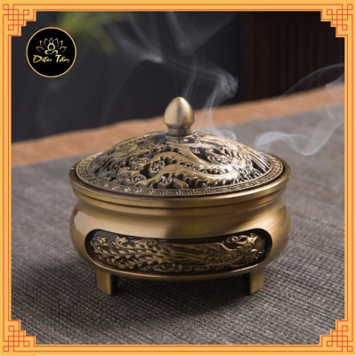 Lư xông trầm hương lư đốt trầm thay thác khói trầm hương, đồ thờ cúng phong thủy shop Diệu Tâm - Lư hương hợp kim