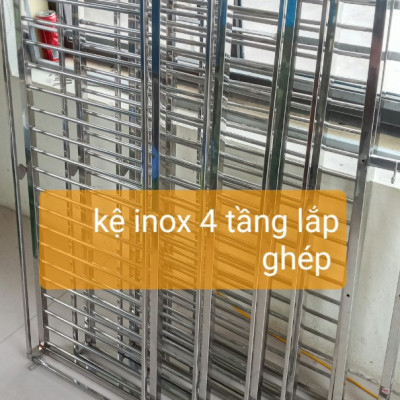 kệ để đồ nhà bếp inox 4 tầng c 100 .d104 .s40 cm 