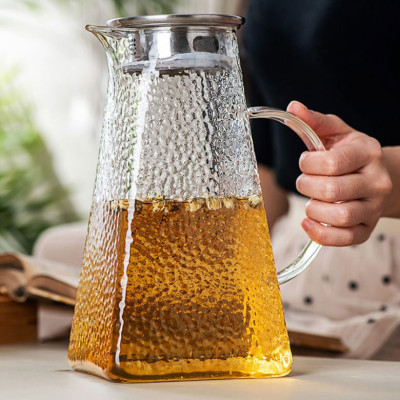 Bộ bình uống nước kèm 6 cốc thủy tinh crystan đáng loe chịu nhiệt cao cấp - ANTH472