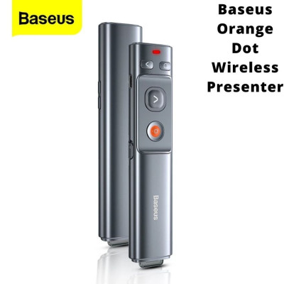 Bút Laser trình chiếu Baseus Orange Dot Wireless Presenter cho Laptop/ Macbook (100m. 2.4Ghz USB/Type C Receiver, Wireless Remote Control, Red Laser Pointer/ Presenter)- ACFYB- Hàng chính hãng