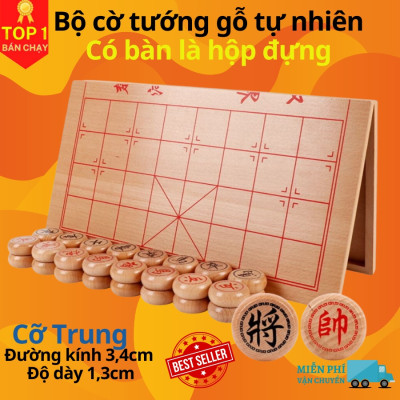 Bộ Cờ Tướng Gỗ + Bàn Cờ Tướng 40*35cm, Cờ Tướng Gỗ Có Bàn Là Hộp Đựng Chính Hãng