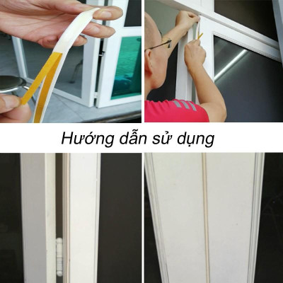 Nẹp xốp khe cửa sợi kép có keo cách âm chống tiếng ồn chống bụi chống hơi lạnh thất thoát Phụ kiện ô tô cao cấp