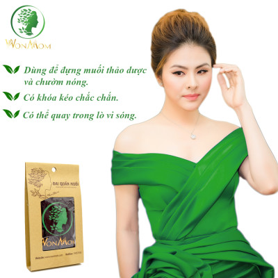 Combo 2 đai quấn muối vải cotton siêu bền, có dây kéo, dùng đựng muối quấn bụng Wonmom