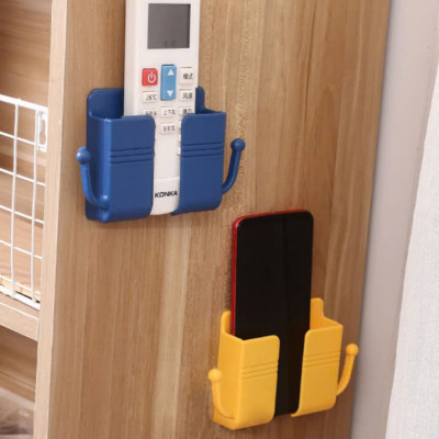 Giá Đỡ Dán Tường Có Khe Để Sạc Điện Thoại Và Tai Móc Treo Chìa Khóa, Remote Tiện Lợi