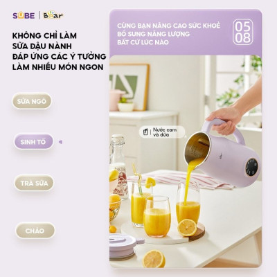 Máy làm sữa hạt Bear 0,6L SB-SH06D 0.6L 500W (Bản Quốc Tế) - Hàng chính hãng