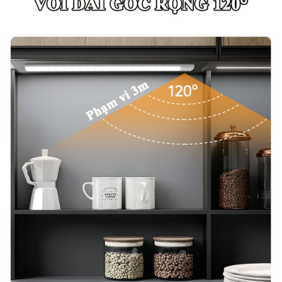 Đèn LED Cảm Biến Hồng Ngoại KUNBE Với Ánh Sáng 3 Màu, Hiệu Ứng Độc Đáo, Nhiều Kích Cỡ, Phù Hợp Trang Trí Tủ Quần Áo, Cầu Thang, Nhà Bếp, Phòng Khách, Phòng Ngủ