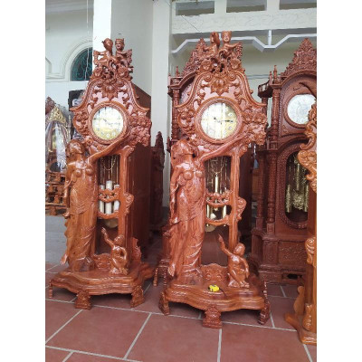 Đồng hồ cô tiên gỗ hương đá cao 2m3 -hàng loại 1 vân veo tuyển chọn. Giá yêu thương