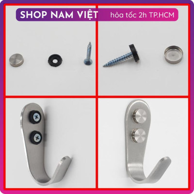 Set 2 Móc Inox Dày 3mm Treo Đồ Chắc Chắn (Kèm Vít)