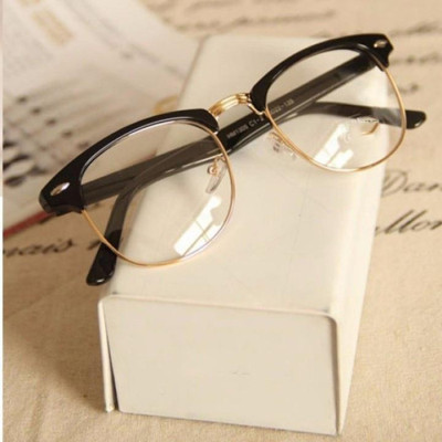 Kính gọng nửa viền dáng cổ điển - Tặng kèm hộp đựng khăn lau