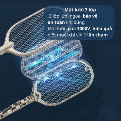 Vợt muỗi thông minh đa năng đèn bắt muỗi diệt công trùng an toàn cho trẻ em