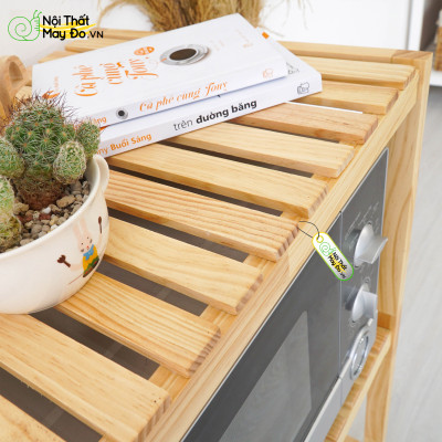 Kệ Lò Vi Sóng OVEN RACK - Thiết Kế 3 Tầng - Chất Liệu Gỗ Thông - Dễ Dàng Lắp Ráp - Có 2 Màu Sắc Lựa Chọn