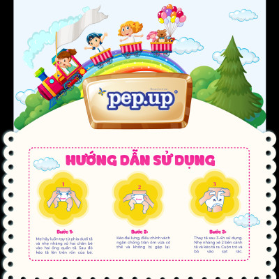 Combo 2 Gói Tã/Bỉm Quần Em Bé Pep.up Extra Dry Siêu Mềm Mại, Siêu Khô Thoáng, Kháng Khuẩn Size M (22 Miếng/Gói)