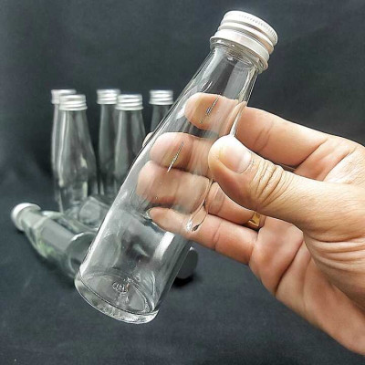 Lọ Thủy Tinh Nhỏ 100ml (combo 15 cái) trụ cao nắp thiếc bạc – Chai thủy tinh nhỏ - Chai thủy tinh đựng thức uống