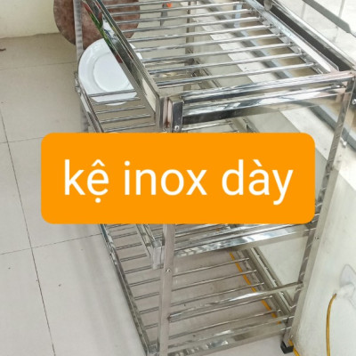 kệ để đồ nhà bếp inox 3 tầng c75 d104 ,s40 