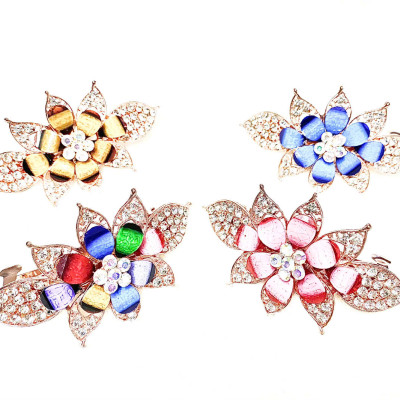 Kẹp Tóc Sườn, Kẹp Tóc Sau Đính Đá Hình Bông Hoa - Món Quà Tuyệt Vời Dành Tặng Mẹ Và Bà Yêu Thương Nhất