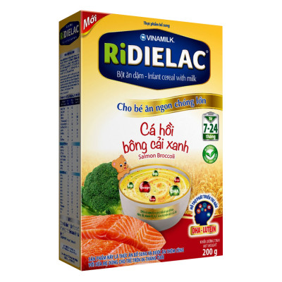 Bột Ăn Dặm Vinamilk Ridielac Cá Hồi Bông Cải Xanh (200g)