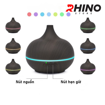 Máy phun sương tạo ẩm lớn Rhino H403 400ml, tích hợp đèn ngủ, điều khiển từ xa - Hàng chính hãng