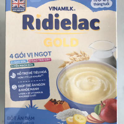 BỘT ĂN DẶM RIDIELAC GOLD 3 VỊ NGỌT - HỘP GIẤY 200G
