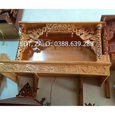 Bàn Thờ Trang Nhà treo tường 107cm gỗ Xoan 100%