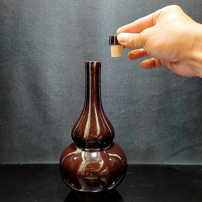 Nậm Rượu 500ML gốm men sứ cao cấp mẫu Hồ Lô cao màu nâu bóng - Nậm Đựng Rượu chất lượng đảm bảo (L1)