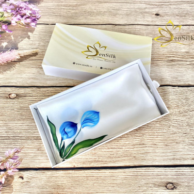 Khăn Lụa Buộc Tóc Sang Trọng Vẽ Tay 3D Lan Ý SenSilk, Khăn Quàng Cổ Đa Năng