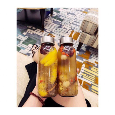 Combo 10 Bình Nước Thủy Tinh Có Dây Xách Dung Tích 500ml