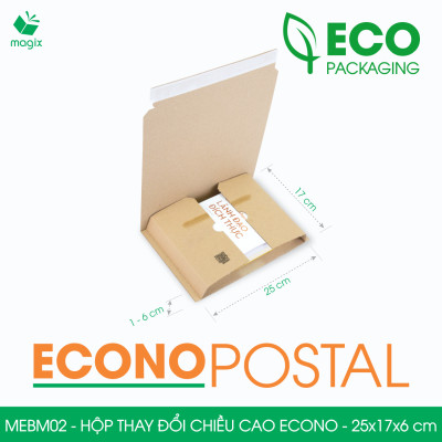 MEBM02 - 25x17x6 cm - 60 hộp carton thay đổi chiều cao siêu tiết kiệm - Hộp đóng sách, hộp gói hàng