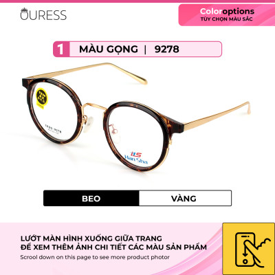 Gọng kính nhựa phối càng hợp kim siêu nhẹ siêu bền hợp thời trang Ouress 9278