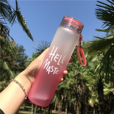 Bộ 4 bình nước thủy tinh in chữ Hello master (480ml)