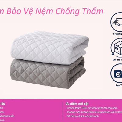 TẤM LÓT CHỐNG THẤM BẢO VỆ NỆM HÀNG KHÁCH SẠN CAO CẤP 1M/1M2/1M4/1M6/1M8/2M/2M2