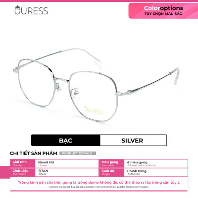 Gọng kính cận S17829 và 5201318 chất liệu titan thời trang mắt kính OURESS nam nữ siêu nhẹ siêu bền
