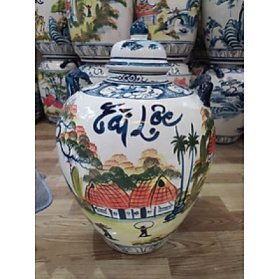 Chum đựng rượu vẽ phong cảnh Bát Tràng loại 20L