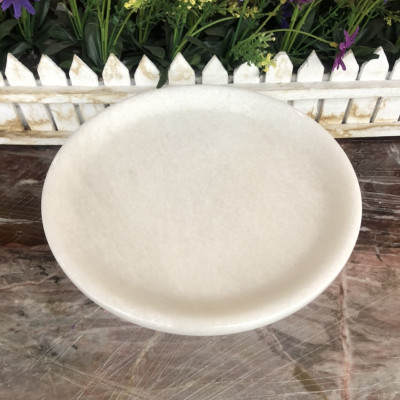 Dĩa trái cây đĩa thờ cúng đá cẩm thạch trắng