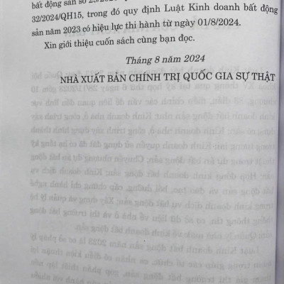Luật Kinh Doanh Bất Động Sản  Năm 2023 ( Sửa đổi, bổ sung năm 2024 )