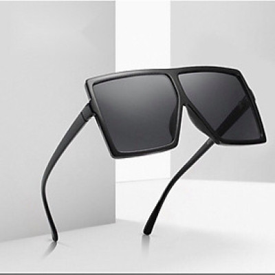 Kính xinh, Kính râm, Kính mát Mắt vuông nhựa đen Bản to oversize