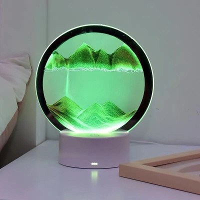 Đồng hồ cát trang trí, tranh cát có đèn đổi mầu