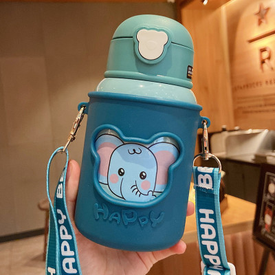 Cốc Nước HaPpY Có Ống Hút Ấm Siêu Tốc Trẻ Em Học Sinh Tiểu Học Cốc Cách Nhiệt Nam Nữ Dễ Thương cốc SILICON