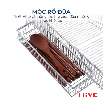 Giá úp chén bát WIDE 99 Shelf 2 Tầng inox Cao Cấp