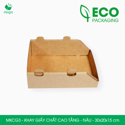 MKCG3 - 30x20x15 cm - 10 Khay giấy chất cao tầng bằng giấy carton siêu cứng, kệ giấy đựng đồ văn phòng, khay đựng dụng cụ, khay linh kiện, kệ phân loại dụng cụ