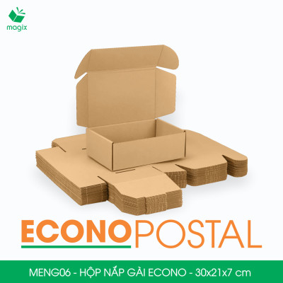 MENG06 - 30x21x7 cm - 100 Hộp carton nắp gài đóng hàng giá rẻ, hộp gói hàng, hộp quà thời trang