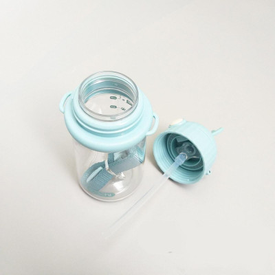 Bình nước có ống mút, có dây đeo Goki Rudy 450ml nắp xừng hươu ngộ nghĩnh - Hàng xuất Nhật