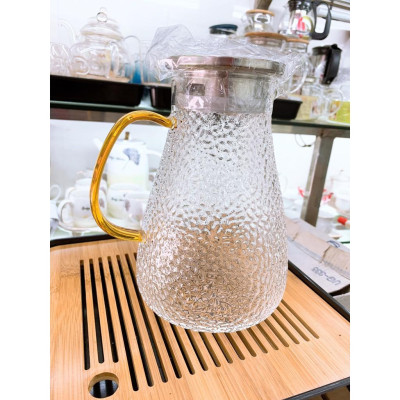 Bình thủy tinh đựng nước chịu nhiệt lên tới 400 độ C vân nhám dáng eo cao - ANTH237