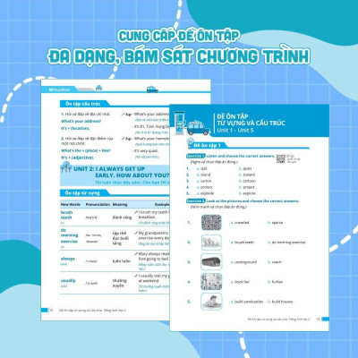 Sách - Đề Ôn Tập Từ Vựng Và Cấu Trúc Tiếng Anh Lớp 5 - Megabook