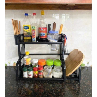 Kệ Đựng Gia Vị  2 Tầng Đựng Đồ Dùng Nhà Bếp Đa Năng Tiện Lợi
