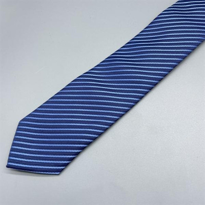 Cà vạt nam bản nhỏ 6cm màu xanh kẻ sáng mẫu tự thắt
